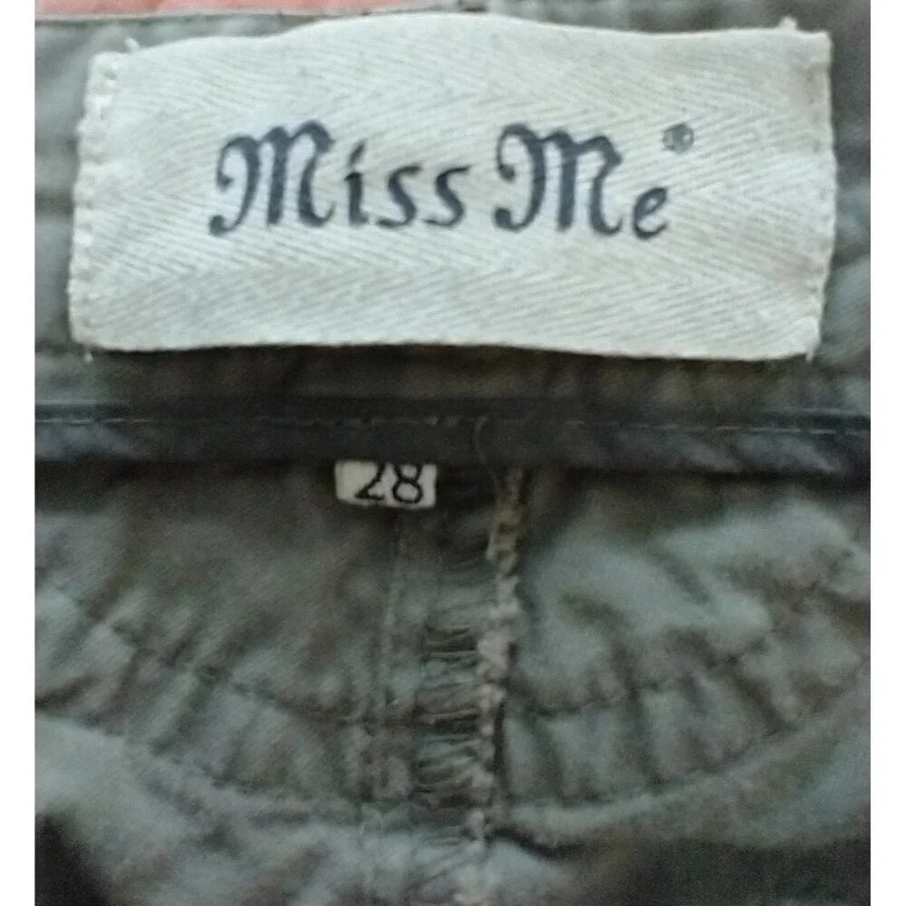 Miss Me Women’s Cargo Pants CP1242 Olive Tapered Leg 7-Pocket Mid-Rise - 34x30 - Picture 7 of 9